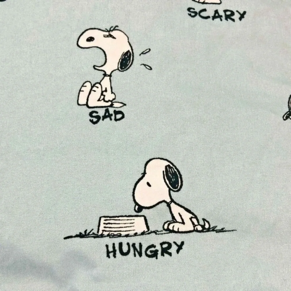 Peanuts Snoopy Berkshire Twin Fitted Sheet‎ 2 Pillow Cases Set Emotions Teen